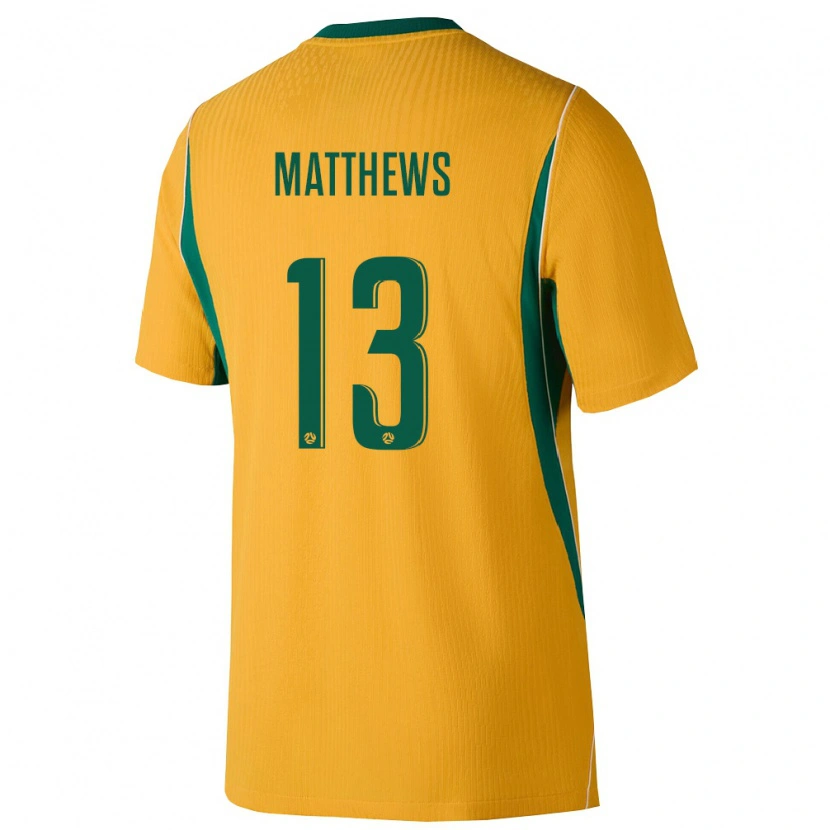Danxen Dětské Austrálie Hayden Matthews #13 Žlutá Zelená Domů Hráčské Dresy 26-28 Dres