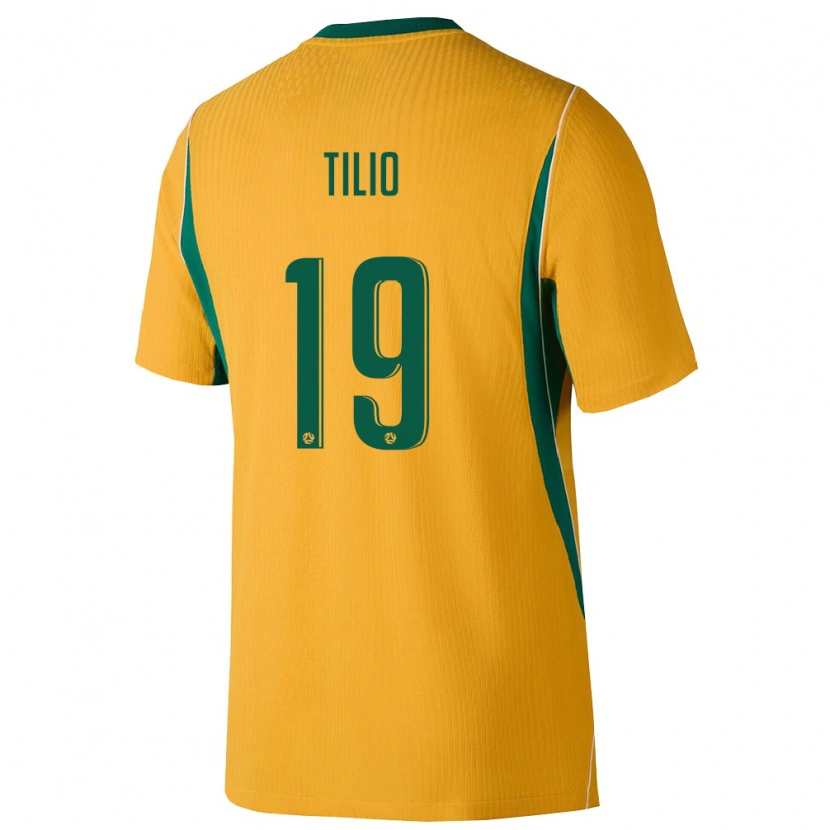 Danxen Dětské Austrálie Marco Tilio #19 Žlutá Zelená Domů Hráčské Dresy 26-28 Dres