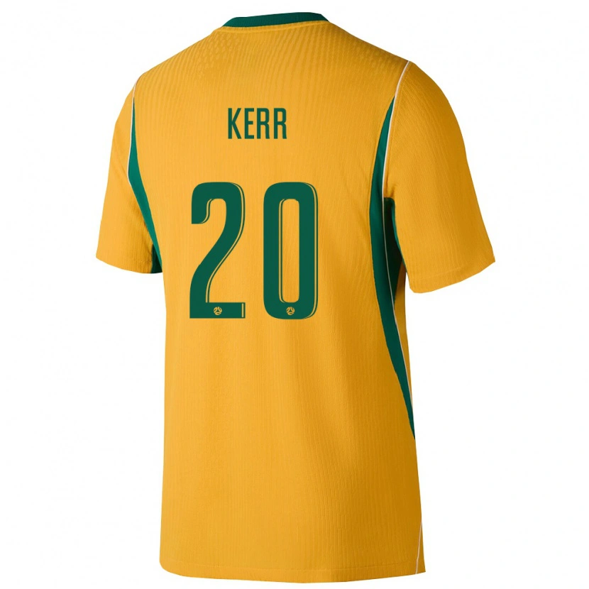 Danxen Dětské Austrálie Sam Kerr #20 Žlutá Zelená Domů Hráčské Dresy 26-28 Dres
