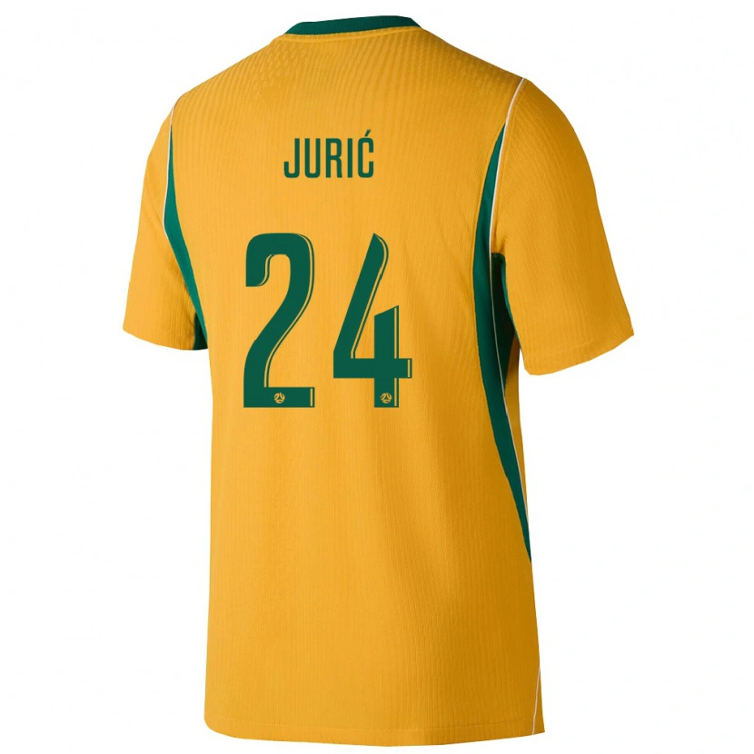 Danxen Dětské Austrálie Deni Jurić #24 Žlutá Zelená Domů Hráčské Dresy 26-28 Dres