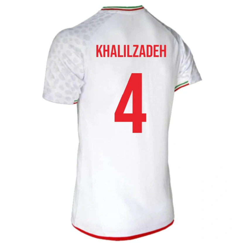 Danxen Dětské Írán Shoja Khalilzadeh #4 Bílá Červená Domů Hráčské Dresy 26-28 Dres