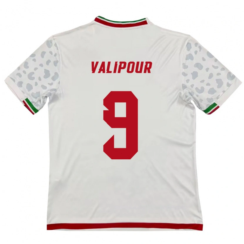 Danxen Dětské Írán Amirreza Valipour #9 Bílá Červená Domů Hráčské Dresy 26-28 Dres
