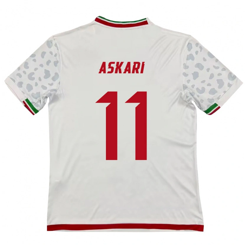 Danxen Dětské Írán Mohammad Askari #11 Bílá Červená Domů Hráčské Dresy 26-28 Dres