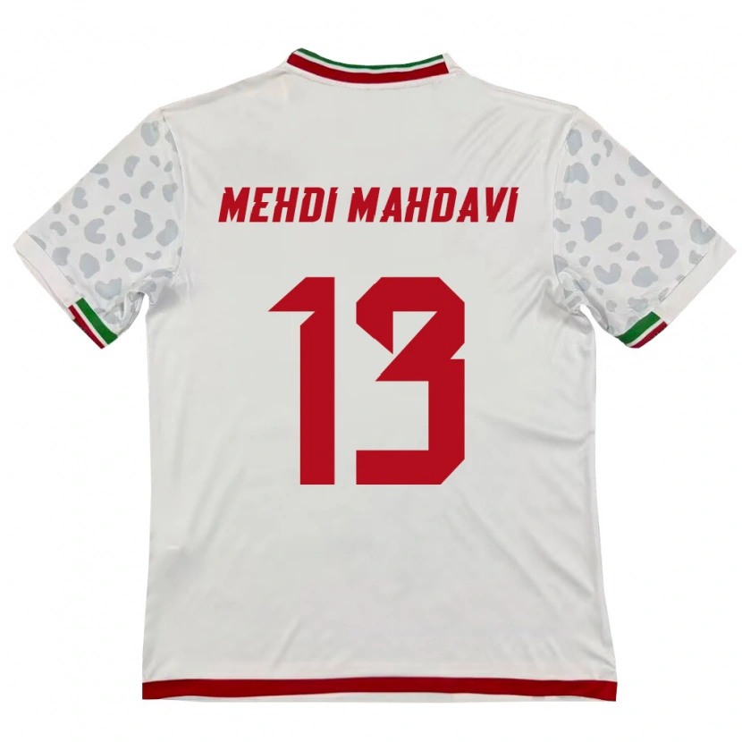 Danxen Dětské Írán Seyed Mehdi Mahdavi #13 Bílá Červená Domů Hráčské Dresy 26-28 Dres