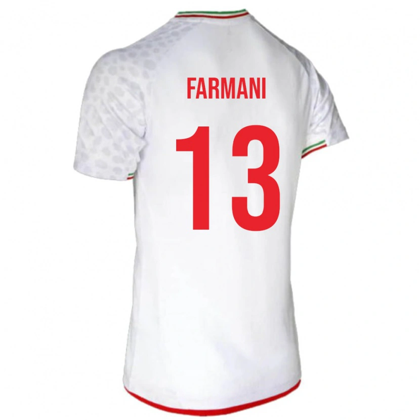 Danxen Dětské Írán Yasaman Farmani #13 Bílá Červená Domů Hráčské Dresy 26-28 Dres