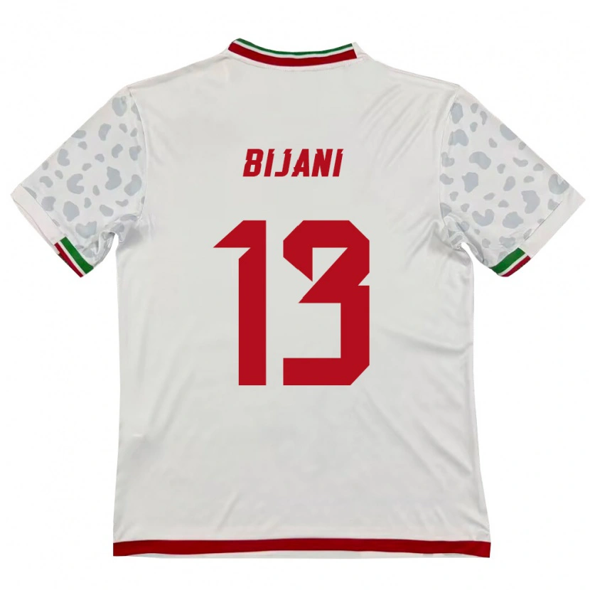 Danxen Dětské Írán Hossein Bijani #13 Bílá Červená Domů Hráčské Dresy 26-28 Dres