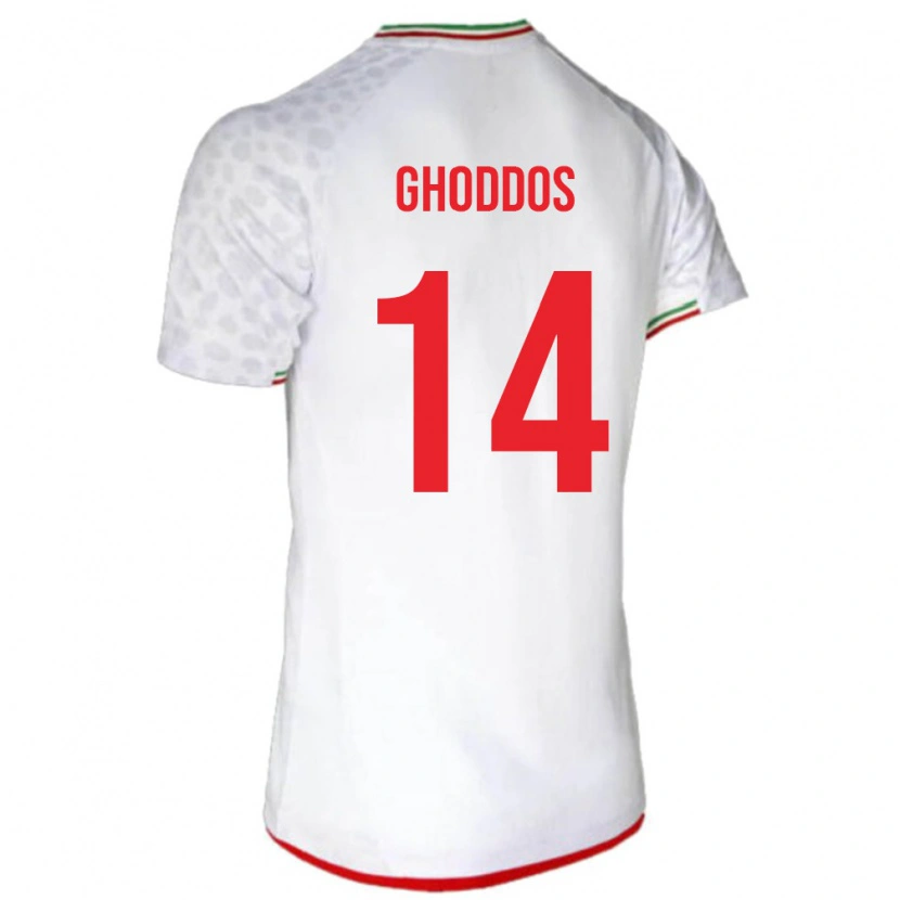 Danxen Dětské Írán Saman Ghoddos #14 Bílá Červená Domů Hráčské Dresy 26-28 Dres