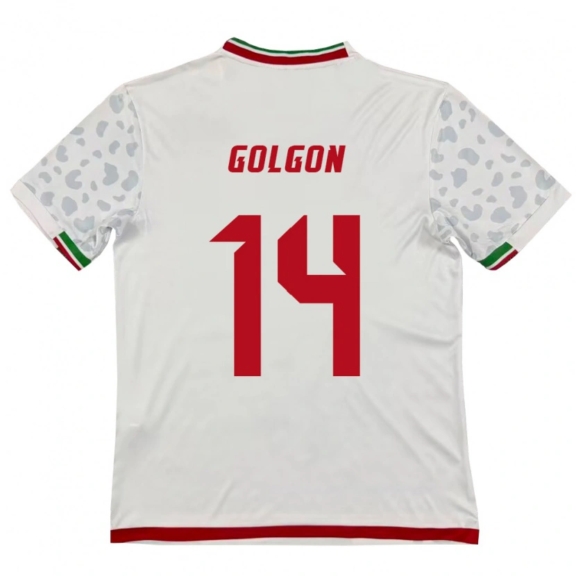 Danxen Dětské Írán Sam Golgon #14 Bílá Červená Domů Hráčské Dresy 26-28 Dres