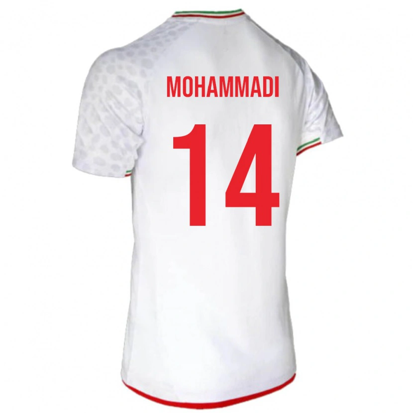 Danxen Dětské Írán Abolfazl Mohammadi #14 Bílá Červená Domů Hráčské Dresy 26-28 Dres