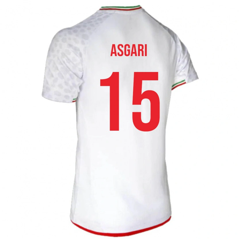 Danxen Dětské Írán Mohammad Asgari #15 Bílá Červená Domů Hráčské Dresy 26-28 Dres