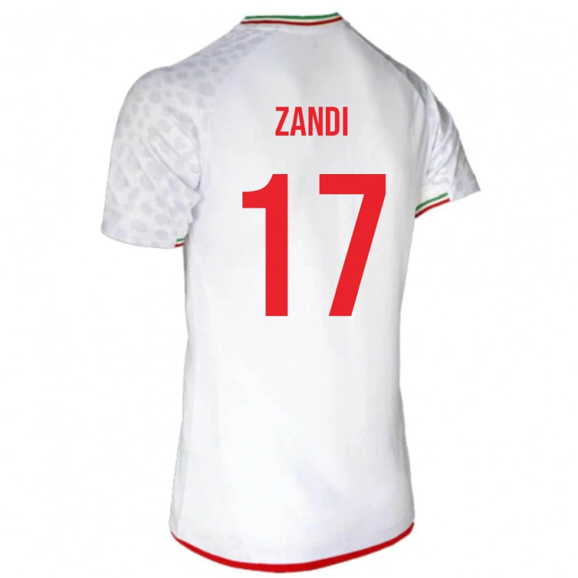 Danxen Dětské Írán Negin Zandi #17 Bílá Červená Domů Hráčské Dresy 26-28 Dres