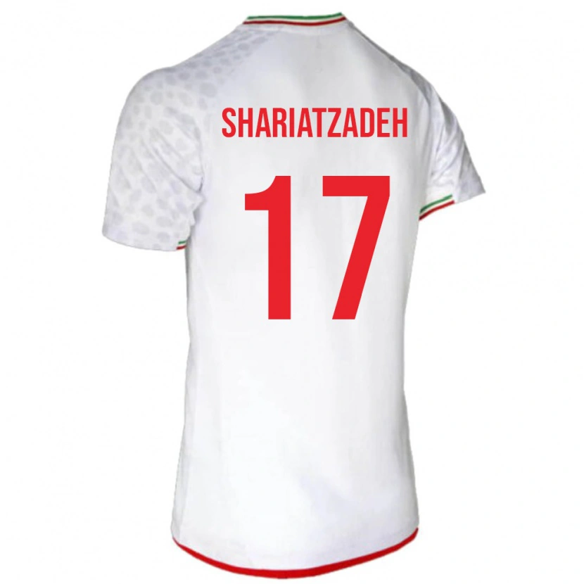 Danxen Dětské Írán Ahmad Shariatzadeh #17 Bílá Červená Domů Hráčské Dresy 26-28 Dres