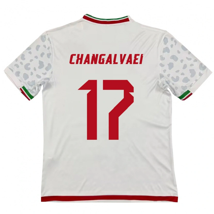Danxen Dětské Írán Amirreza Changalvaei #17 Bílá Červená Domů Hráčské Dresy 26-28 Dres
