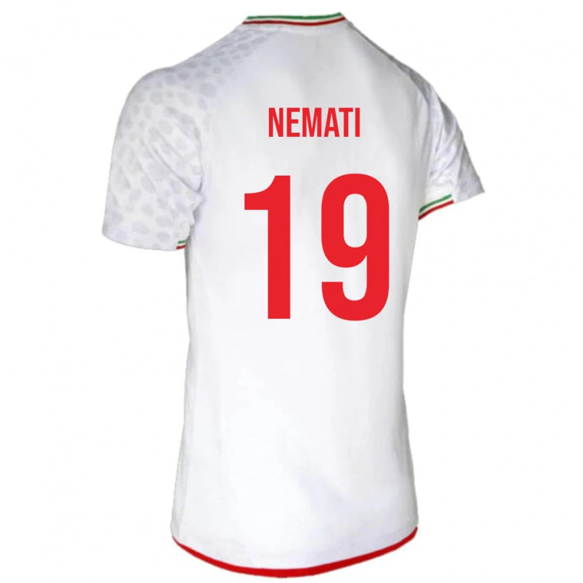 Danxen Dětské Írán Ali Nemati #19 Bílá Červená Domů Hráčské Dresy 26-28 Dres