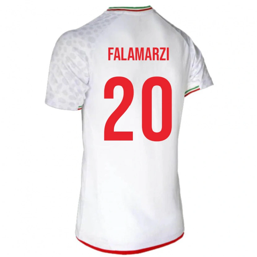 Danxen Dětské Írán Esmaeil Falamarzi #20 Bílá Červená Domů Hráčské Dresy 26-28 Dres