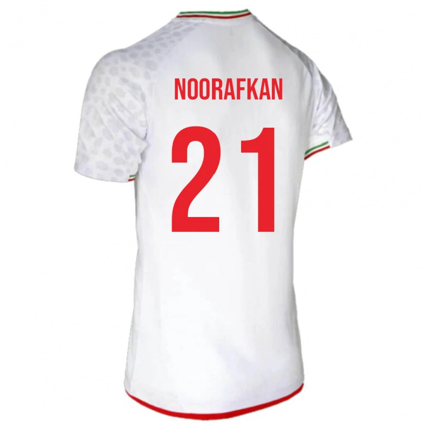 Danxen Dětské Írán Omid Noorafkan #21 Bílá Červená Domů Hráčské Dresy 26-28 Dres