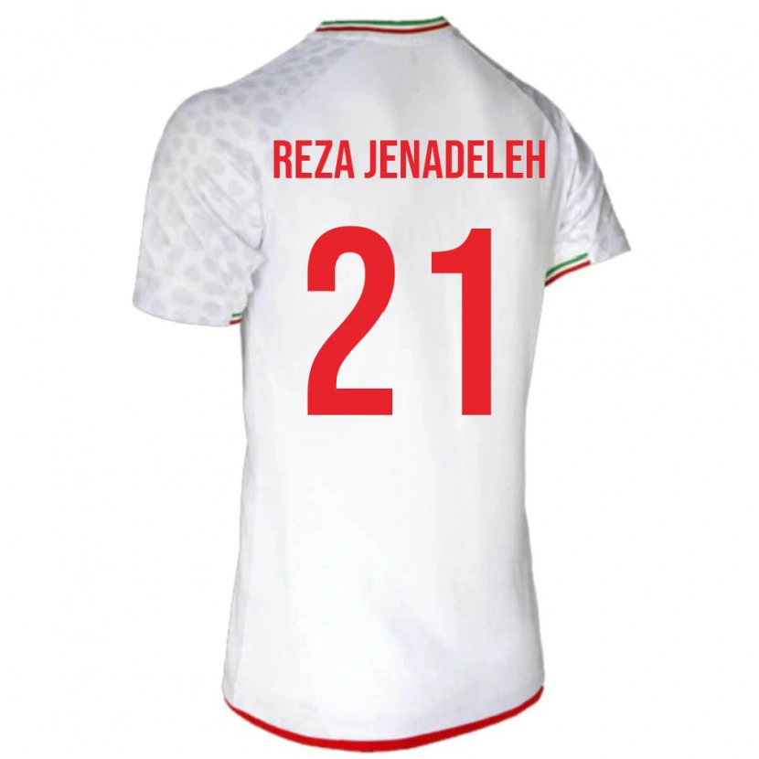 Danxen Dětské Írán Ahmad Reza Jenadeleh #21 Bílá Červená Domů Hráčské Dresy 26-28 Dres