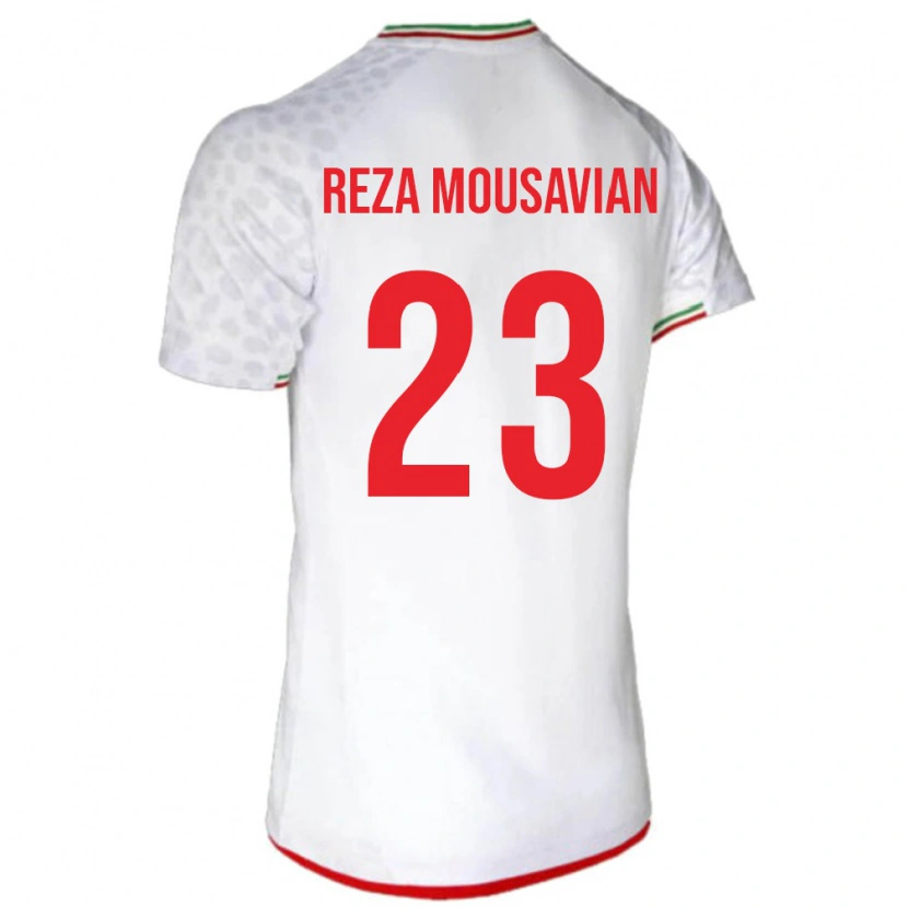 Danxen Dětské Írán Seyed Reza Mousavian #23 Bílá Červená Domů Hráčské Dresy 26-28 Dres