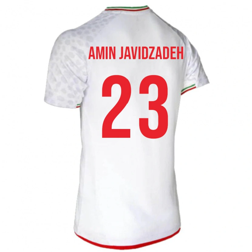 Danxen Dětské Írán Mohammad Amin Javidzadeh #23 Bílá Červená Domů Hráčské Dresy 26-28 Dres