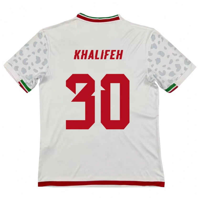 Danxen Dětské Írán Mohammad Khalifeh #30 Bílá Červená Domů Hráčské Dresy 26-28 Dres