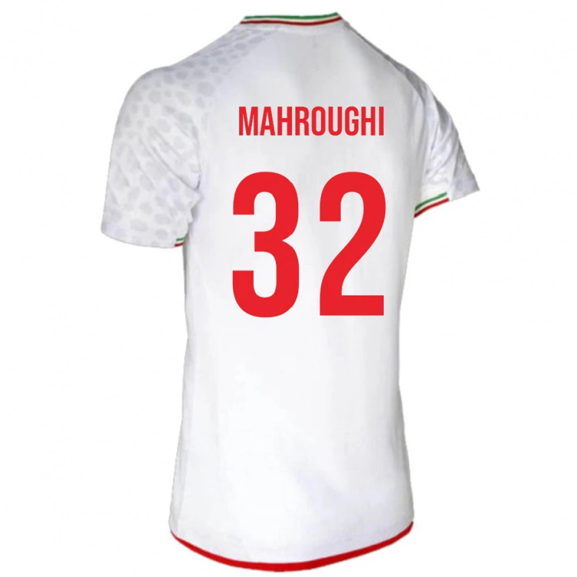 Danxen Dětské Írán Ehsan Mahroughi #32 Bílá Červená Domů Hráčské Dresy 26-28 Dres