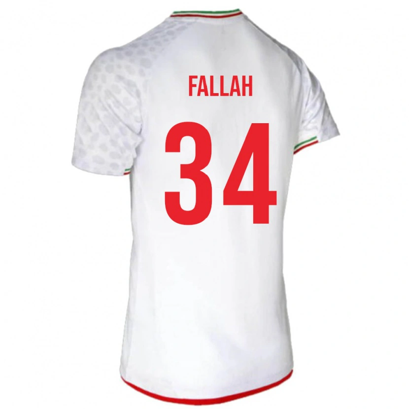 Danxen Dětské Írán Saman Fallah #34 Bílá Červená Domů Hráčské Dresy 26-28 Dres