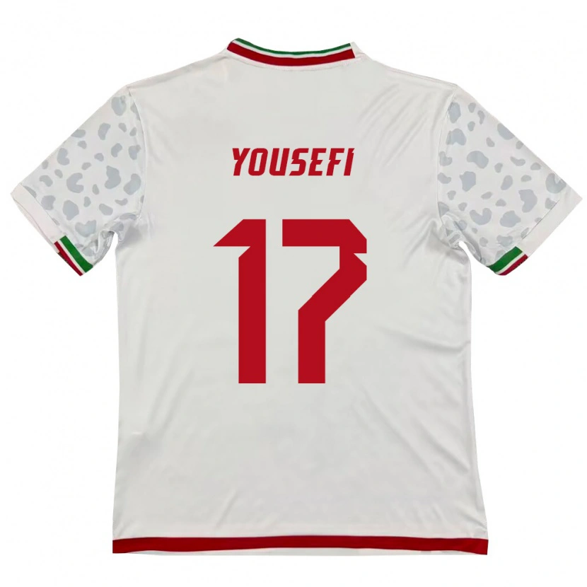 Danxen Dětské Írán Arya Yousefi #17 Bílá Červená Domů Hráčské Dresy 26-28 Dres