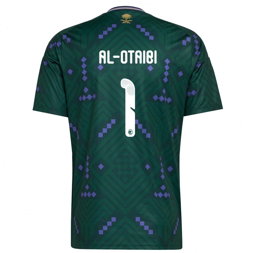 Danxen Dětské Saúdská Arábie Mohammed Al-Otaibi #1 Zelená Fialová Bílá Domů Hráčské Dresy 26-28 Dres
