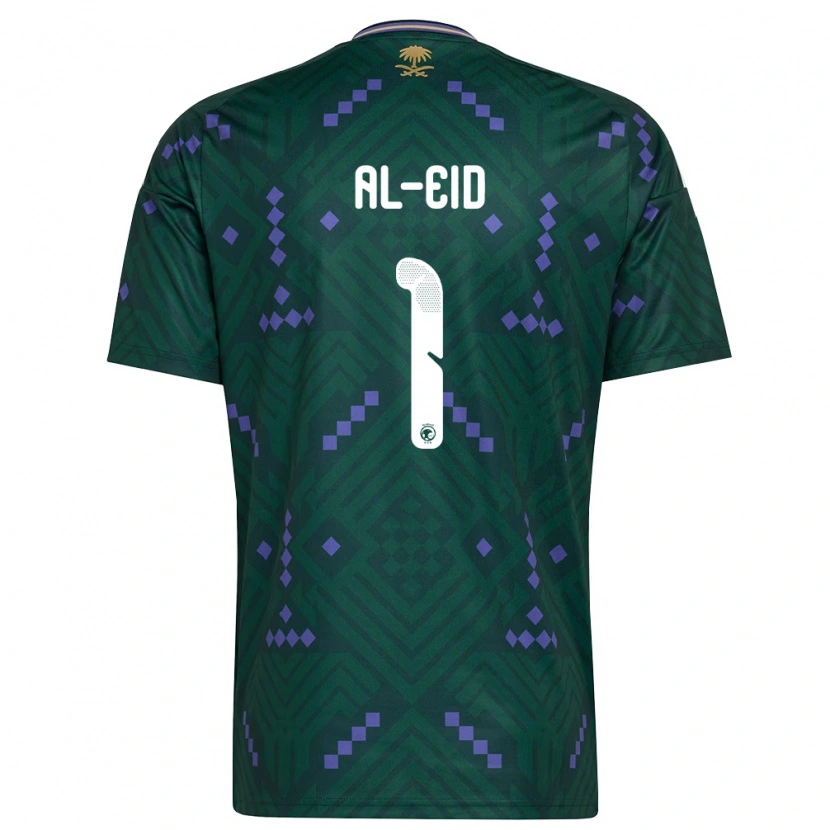 Danxen Dětské Saúdská Arábie Musa Al-Eid #1 Zelená Fialová Bílá Domů Hráčské Dresy 26-28 Dres