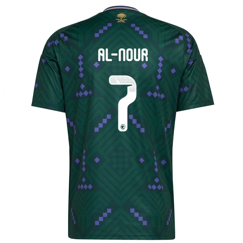 Danxen Dětské Saúdská Arábie Waleed Al-Nour #7 Zelená Fialová Bílá Domů Hráčské Dresy 26-28 Dres