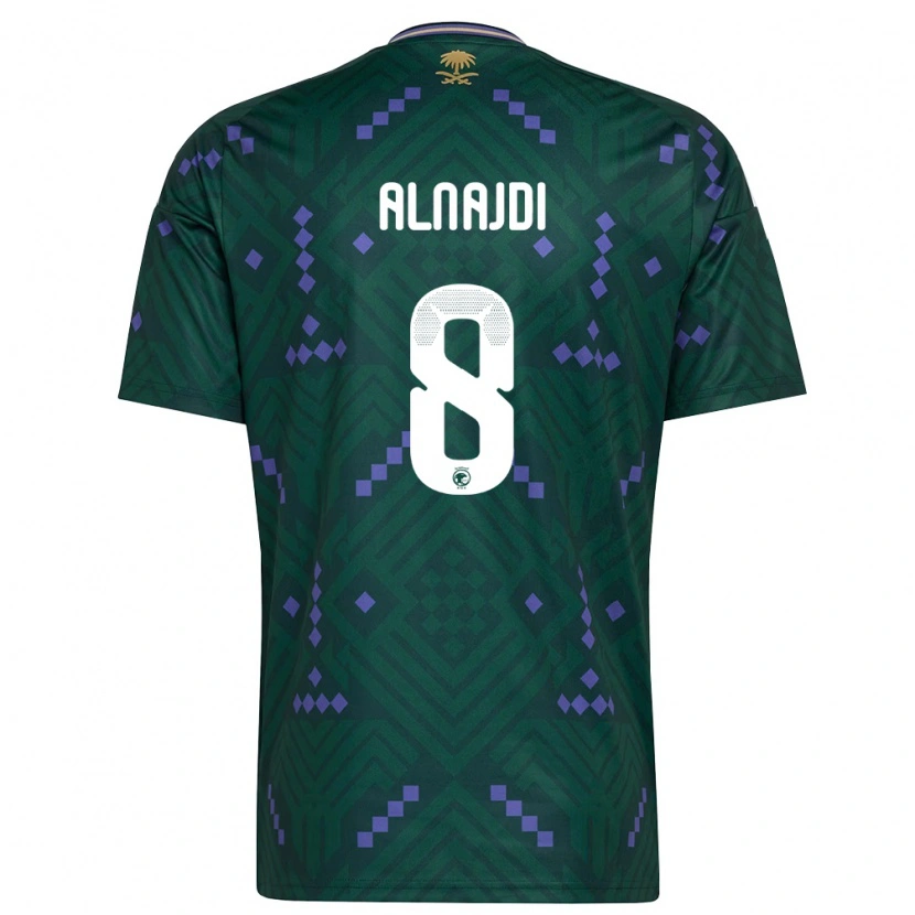 Danxen Dětské Saúdská Arábie Salem Alnajdi #8 Zelená Fialová Bílá Domů Hráčské Dresy 26-28 Dres