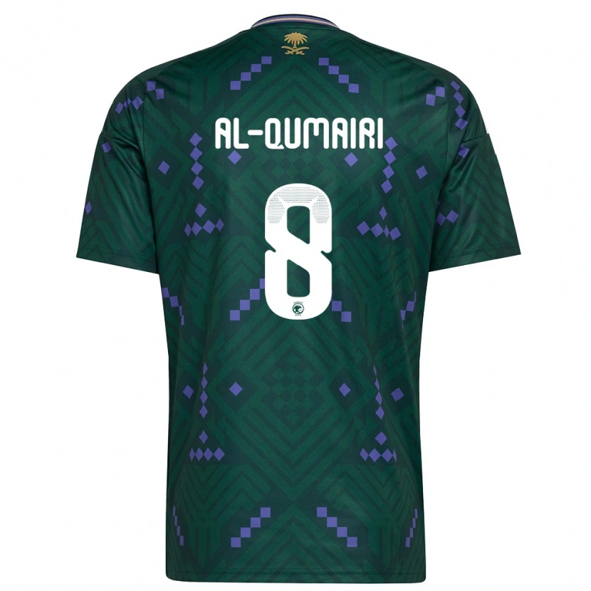 Danxen Dětské Saúdská Arábie Nawaf Al Qumairi #8 Zelená Fialová Bílá Domů Hráčské Dresy 26-28 Dres
