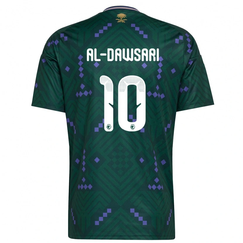 Danxen Dětské Saúdská Arábie Salem Al-Dawsari #10 Zelená Fialová Bílá Domů Hráčské Dresy 26-28 Dres