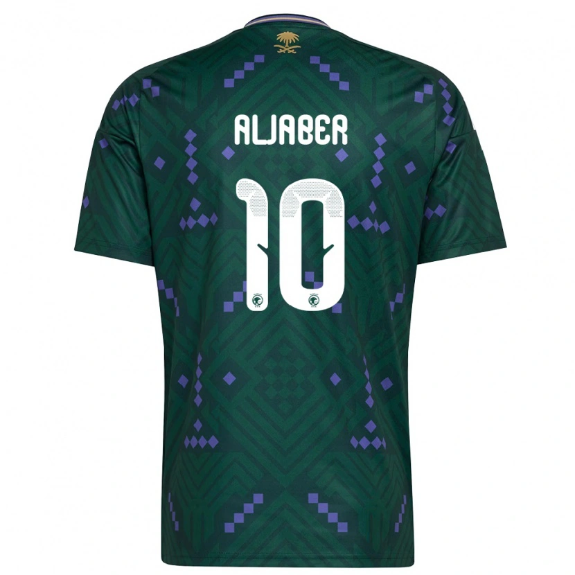 Danxen Dětské Saúdská Arábie Yassen Aljaber #10 Zelená Fialová Bílá Domů Hráčské Dresy 26-28 Dres
