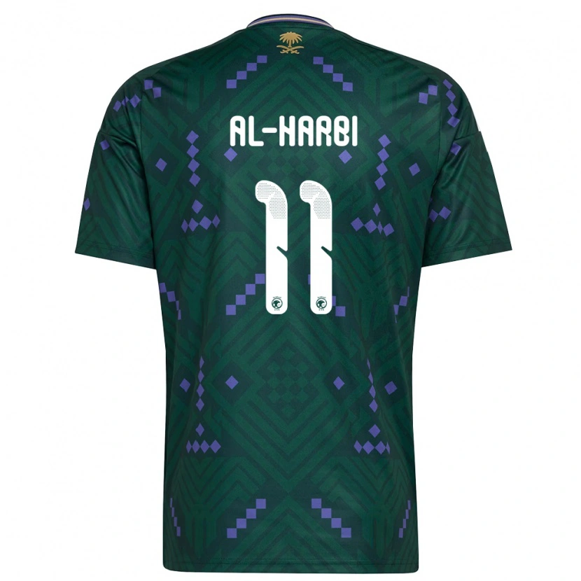 Danxen Dětské Saúdská Arábie Abdulrahman Al-Harbi #11 Zelená Fialová Bílá Domů Hráčské Dresy 26-28 Dres