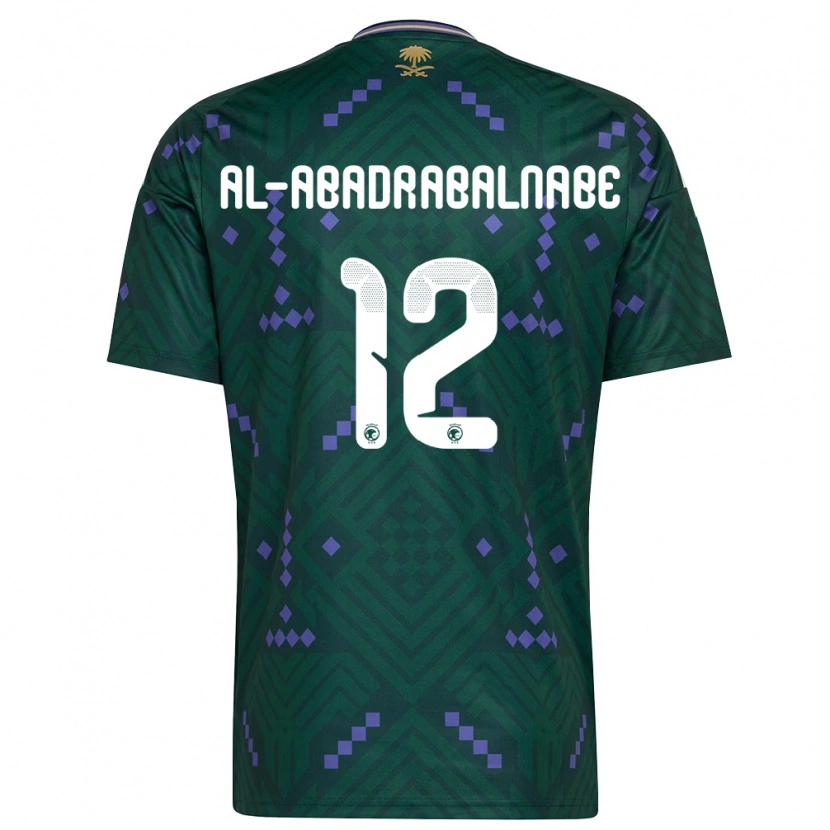 Danxen Dětské Saúdská Arábie Ahmed Musallam Al-Abadrabalnabe #12 Zelená Fialová Bílá Domů Hráčské Dresy 26-28 Dres