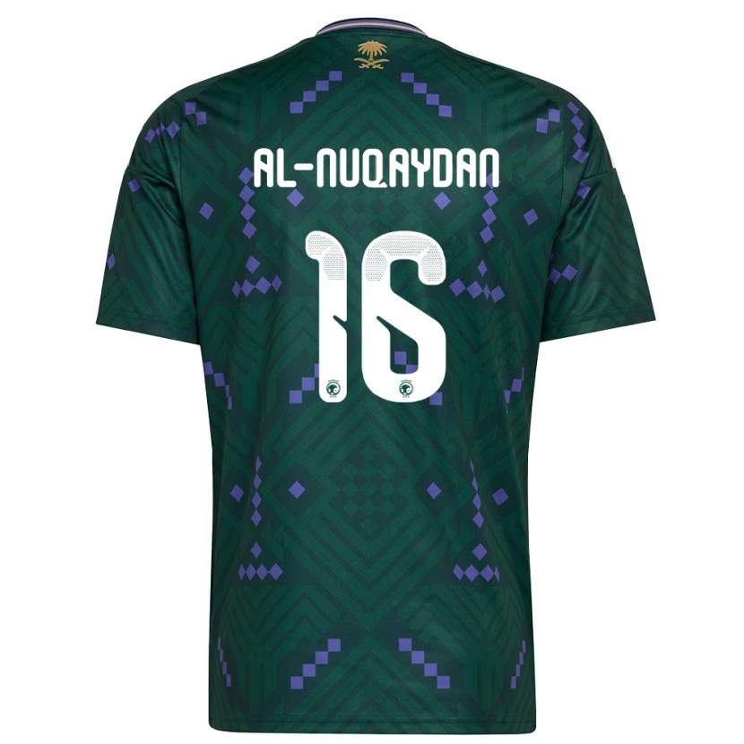 Danxen Dětské Saúdská Arábie Mohammed Al-Nuqaydan #16 Zelená Fialová Bílá Domů Hráčské Dresy 26-28 Dres