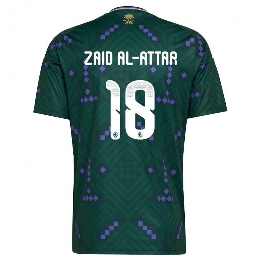 Danxen Dětské Saúdská Arábie Ramez Al-Attar #18 Zelená Fialová Bílá Domů Hráčské Dresy 26-28 Dres