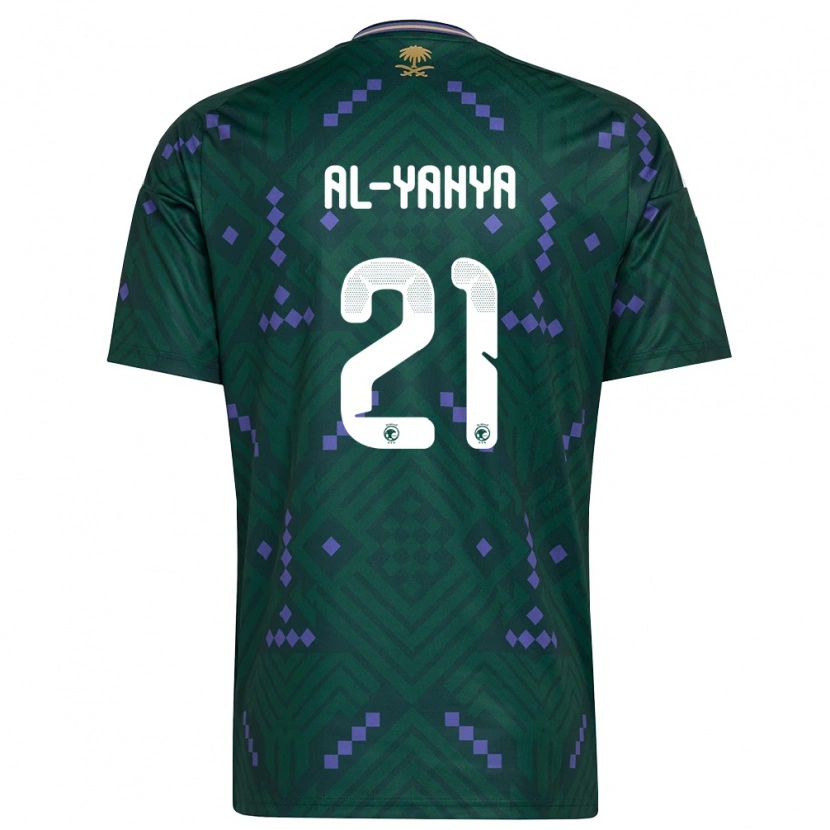 Danxen Dětské Saúdská Arábie Muhannad Al-Yahya #21 Zelená Fialová Bílá Domů Hráčské Dresy 26-28 Dres