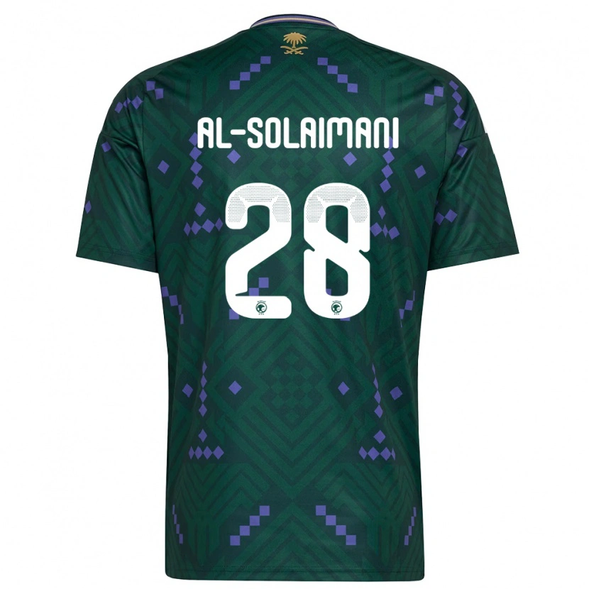Danxen Dětské Saúdská Arábie Solaiman Al-Solaimani #28 Zelená Fialová Bílá Domů Hráčské Dresy 26-28 Dres
