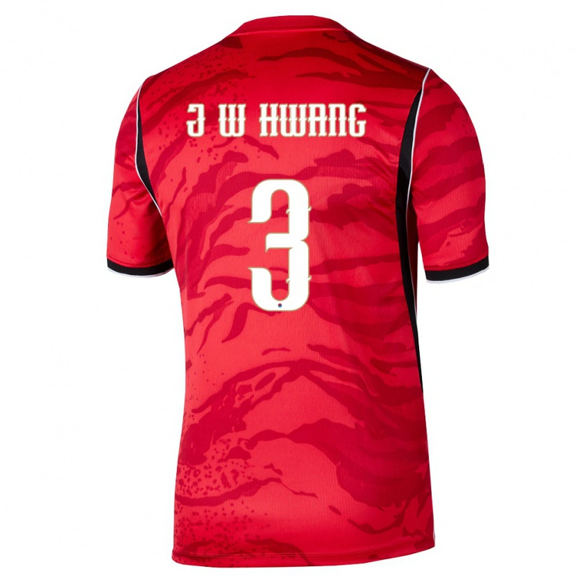 Danxen Dětské Jižní Korea Jae-Won Hwang #3 Červená Bílá Černá Domů Hráčské Dresy 26-28 Dres