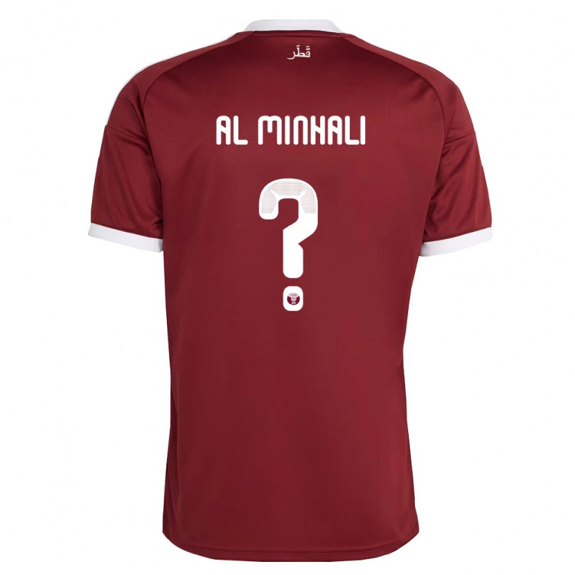 Danxen Dětské Katar Ahmad Al Minhali #0 Červená Vínová Bílá Domů Hráčské Dresy 26-28 Dres