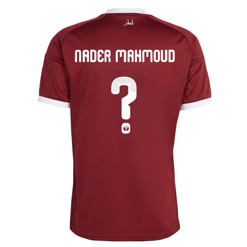 Danxen Dětské Katar Ali Nader Mahmoud #0 Červená Vínová Bílá Domů Hráčské Dresy 26-28 Dres