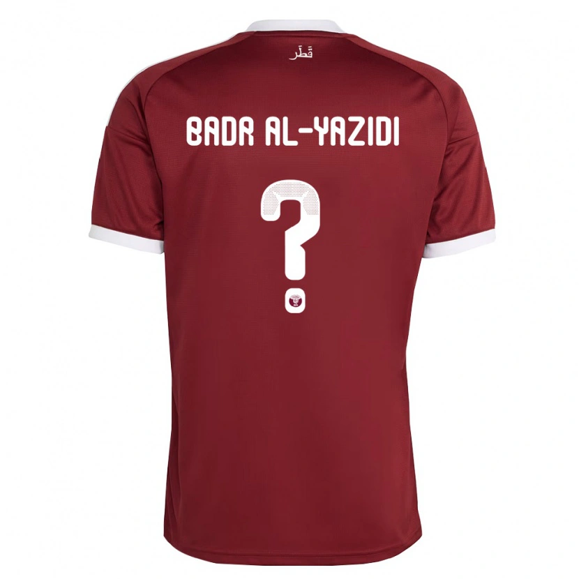 Danxen Dětské Katar Abdullah Badr Al-Yazidi #0 Červená Vínová Bílá Domů Hráčské Dresy 26-28 Dres