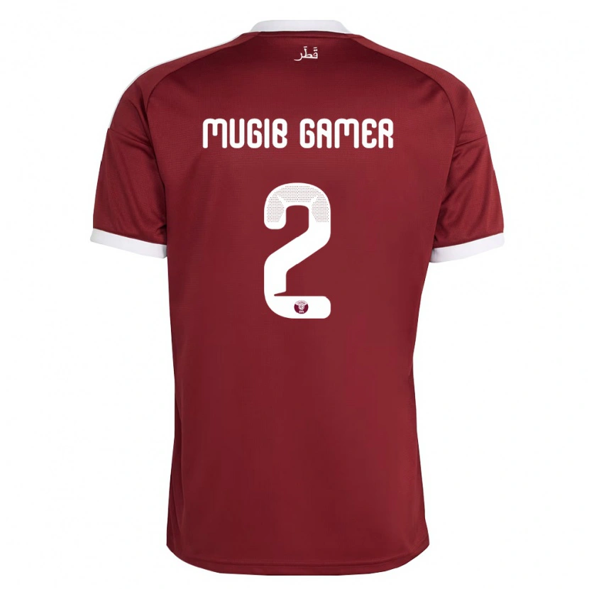 Danxen Dětské Katar Abdalla Mugib Gamer #2 Červená Vínová Bílá Domů Hráčské Dresy 26-28 Dres