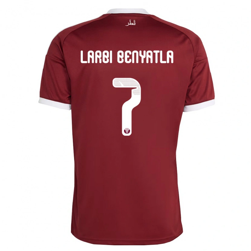 Danxen Dětské Katar Dhiaeddine Larbi Benyatla #7 Červená Vínová Bílá Domů Hráčské Dresy 26-28 Dres
