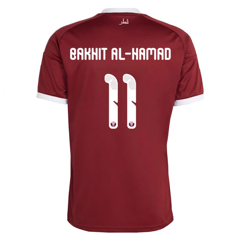 Danxen Dětské Katar Faisal Bakhit Al-Hamad #11 Červená Vínová Bílá Domů Hráčské Dresy 26-28 Dres