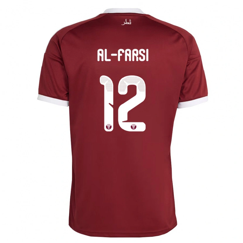 Danxen Dětské Katar Faiz Al-Farsi #12 Červená Vínová Bílá Domů Hráčské Dresy 26-28 Dres