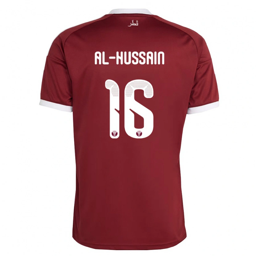 Danxen Dětské Katar Al-Hashmi Al-Hussain #16 Červená Vínová Bílá Domů Hráčské Dresy 26-28 Dres