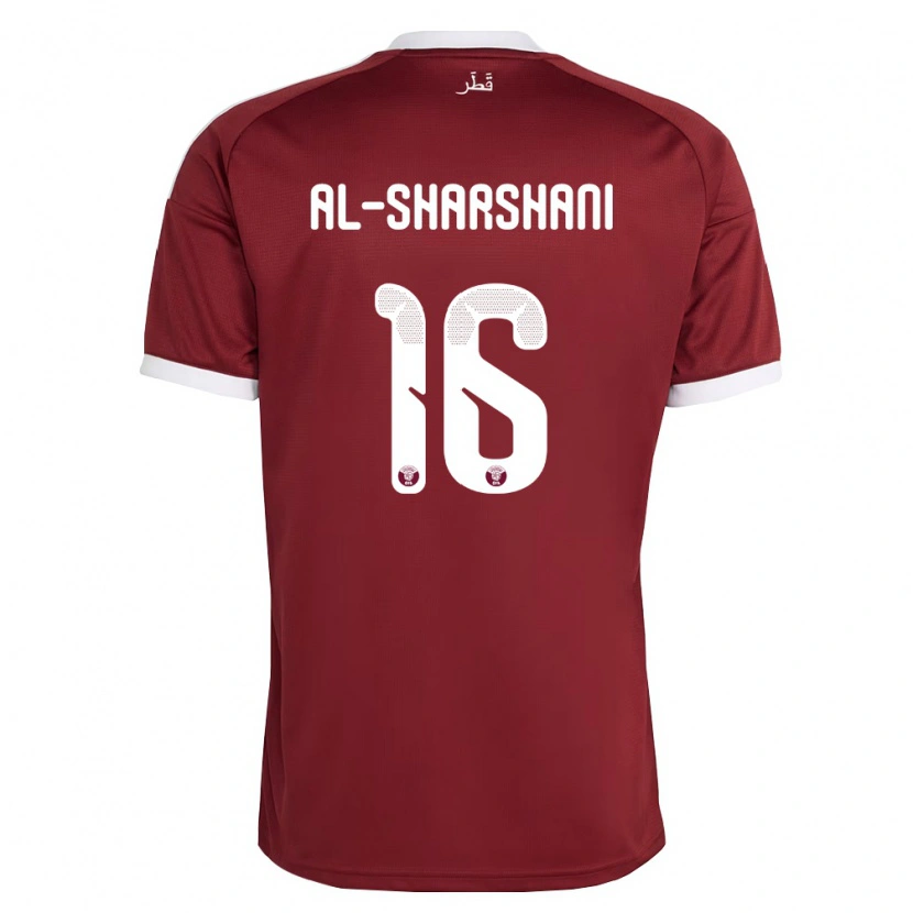 Danxen Dětské Katar Jassem Al-Sharshani #16 Červená Vínová Bílá Domů Hráčské Dresy 26-28 Dres